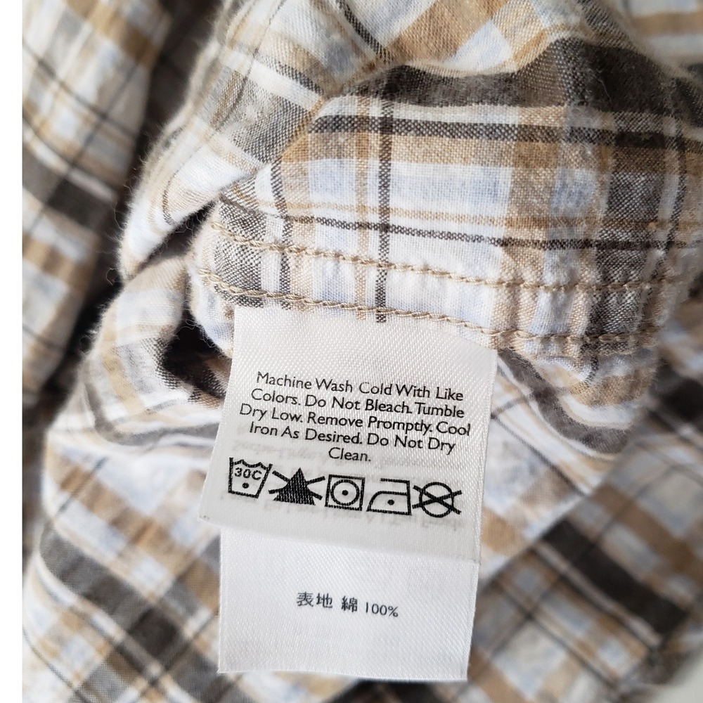 Eddie Bauer Mens Plaid Button Down Shirt Short Sleeve Casual Size L Outdoors - Picture 5 of 5